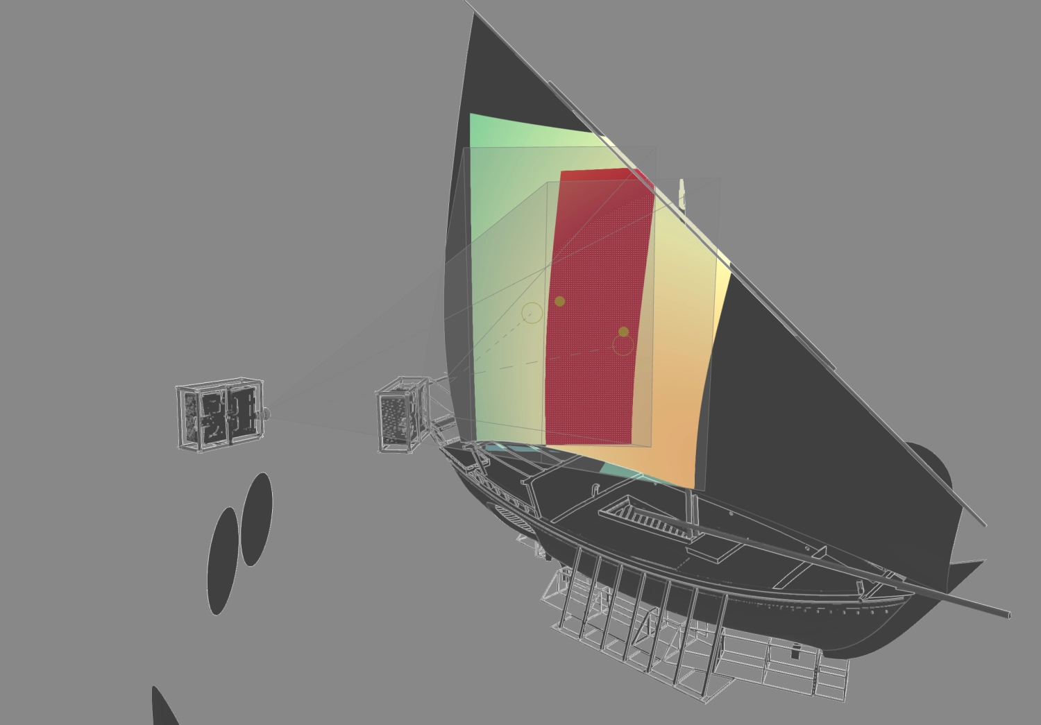 Projection on a boat sail